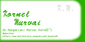 kornel murvai business card